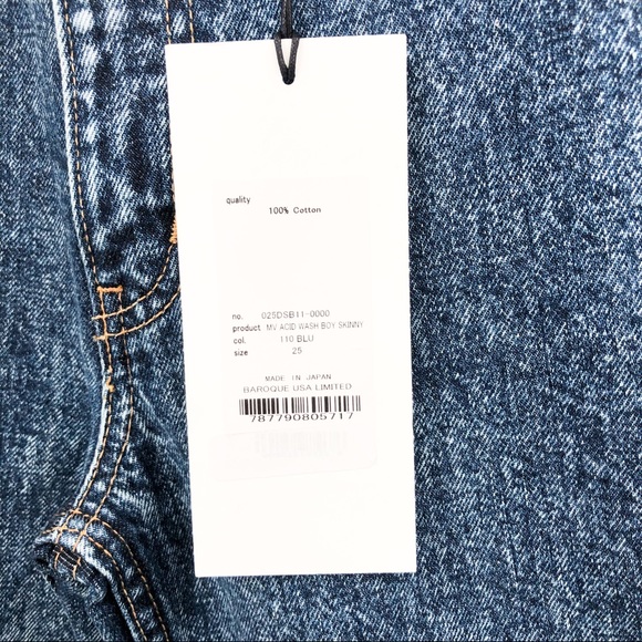 Moussy Vintage Acid Wash Boy Skinny High Rise Ankle Crop Blue Jeans 25 - Picture 5 of 8